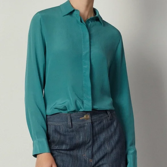 100% FALCONERI Silk Blouse - Picture 2 of 9